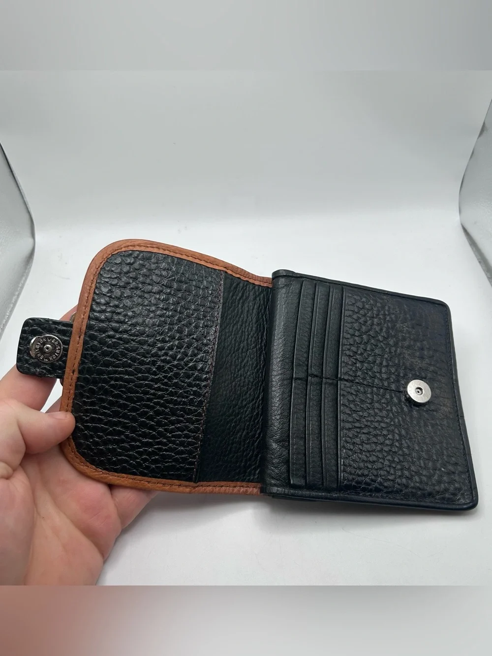Brighton Pebbled Leather Wallet Buckle Vintage Y2k Faded Snap Button
